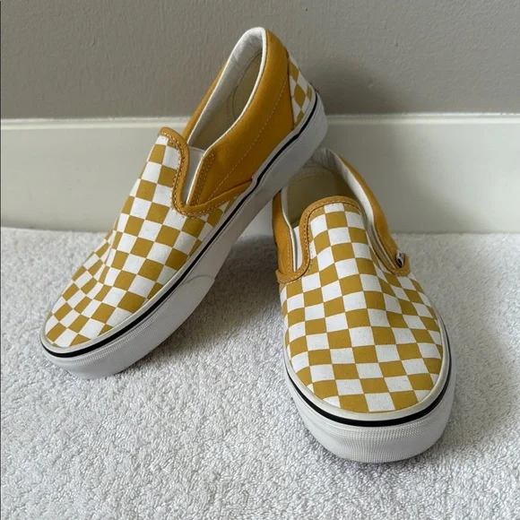 Yellow Shoes Yellow Checkerboard Vans Womens Women's Shoes Vans